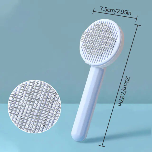 Self-Cleaning Pet Grooming Slicker Brush for Cats & Dogs