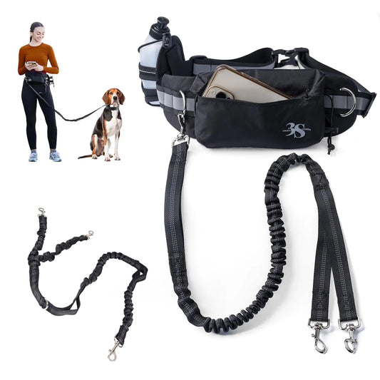 Hands Free Double Dog Leash for Two Dogs Small and Large